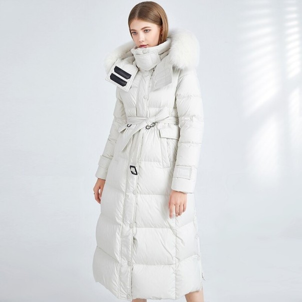 Damska zimowa kurtka puchowa P2334 kremowy XL
