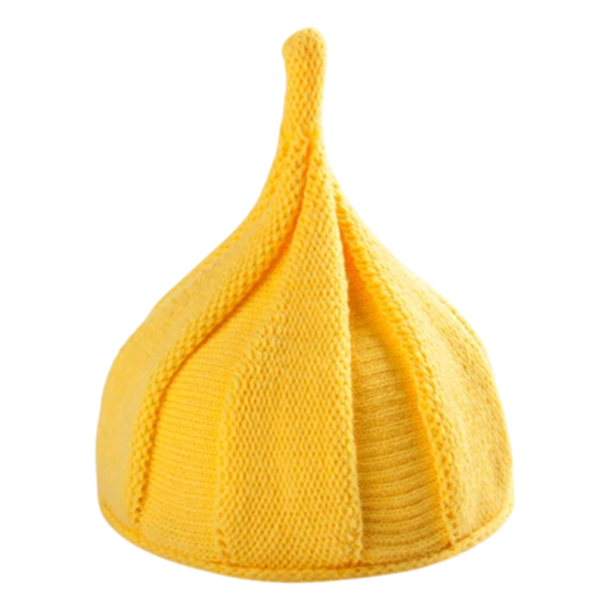 Damska zimowa szpiczasta pleciona czapka 22×33 cm 100% akryl Jednobarwna spiralna czapka z kwiatowym wzorem Miękka elastyczna ciepła czapka 11 kolorów żółty