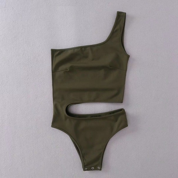 Dámské asymetrické body B714 armádní zelená S
