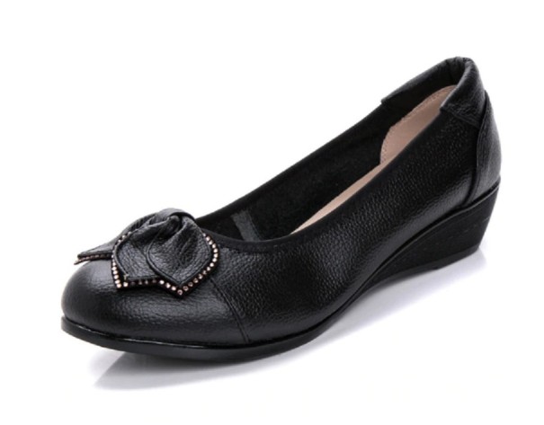 Dámske baleríny s mašľou čierna 41