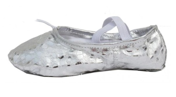 Dámské baletní boty s flitry stříbrná 34