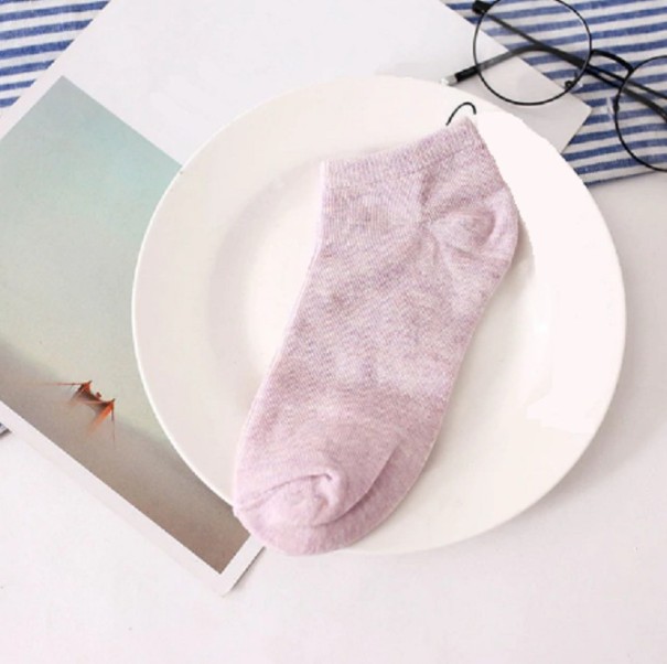 Dámské barevné kotníkové ponožky - 10 párů fialová