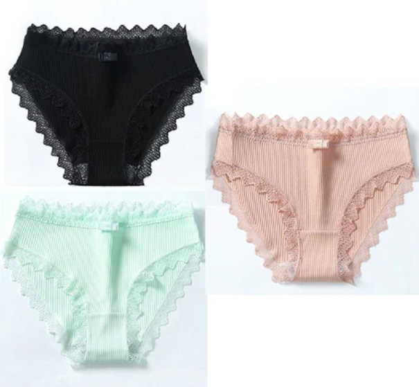 Dámské bavlněné kalhotky - 3 ks M 8