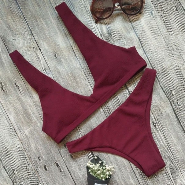 Dámské bikiny P1079 vínová S