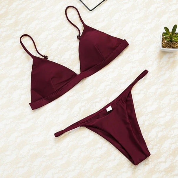 Dámske bikiny P246 vínová M
