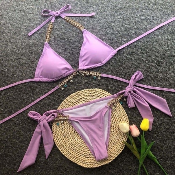 Dámské bikiny P252 světle fialová S