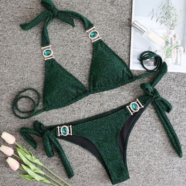 Dámské bikiny P297 tmavě zelená XS