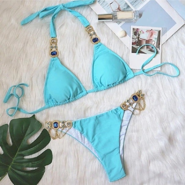 Dámské bikiny P298 světle modrá S
