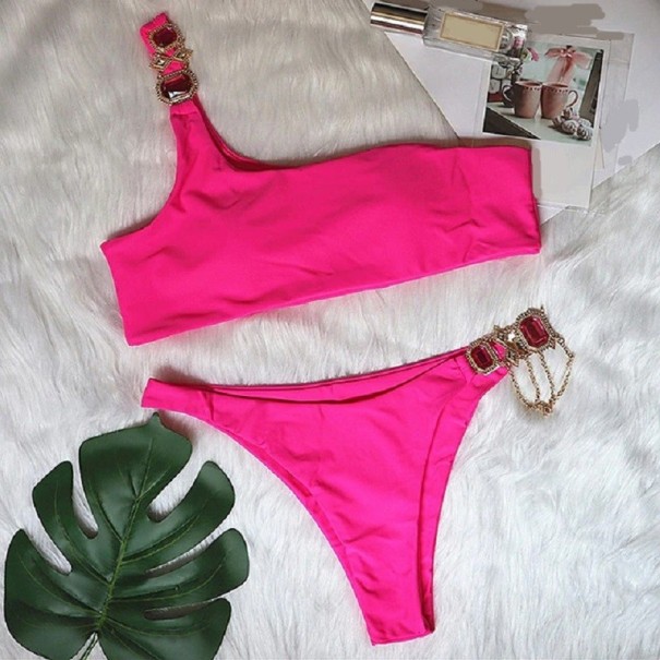 Dámske bikiny P299 tmavo ružová S