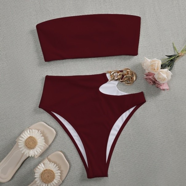 Dámské bikiny P372 vínová M