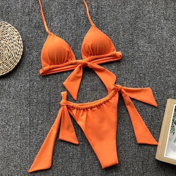 Dámské bikiny P383 oranžová S