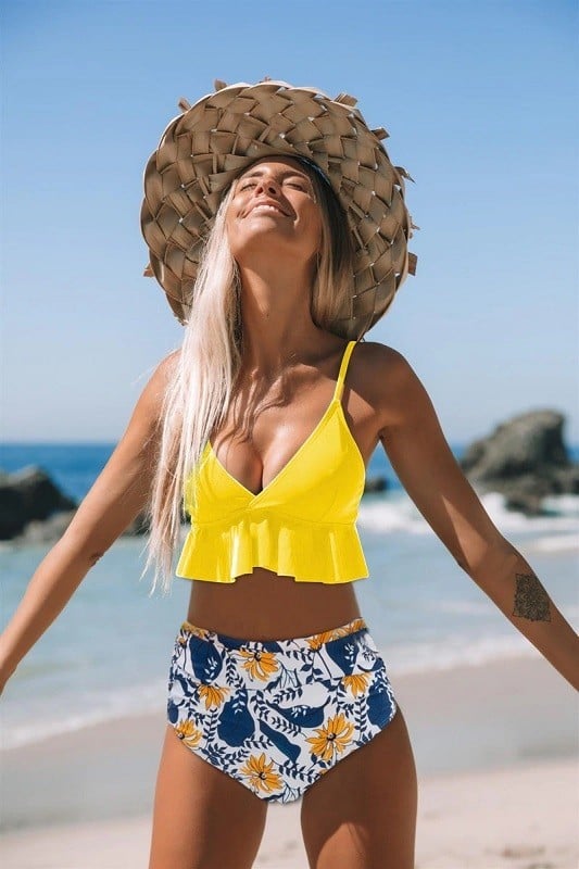 Dámské bikiny P397 žlutá S