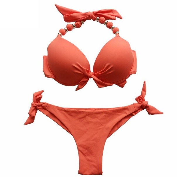 Dámské bikiny P492 korálová M