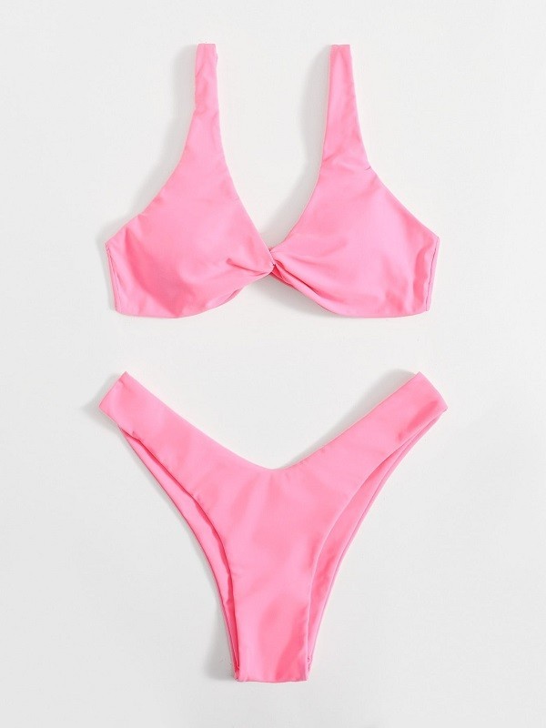 Dámské bikiny P553 růžová L