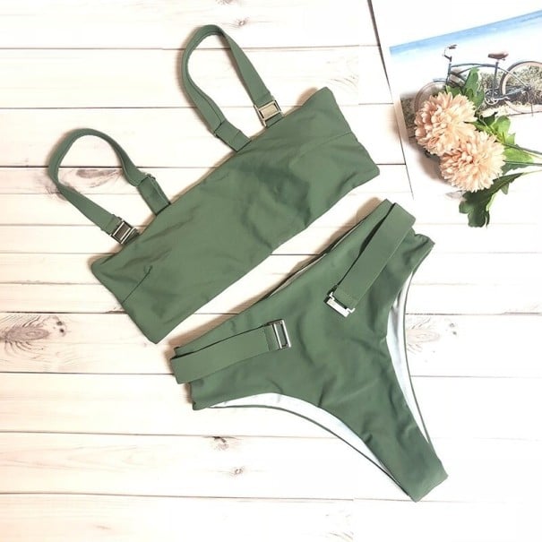 Dámské bikiny P619 armádní zelená M