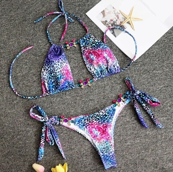 Dámské bikiny P663 vícebarevná M