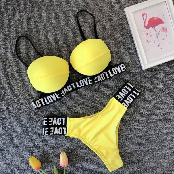 Dámské bikiny P687 žlutá M