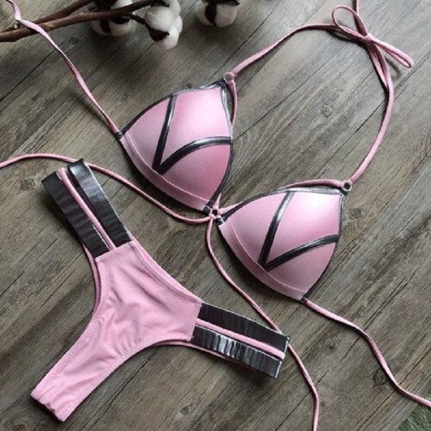 Dámské bikiny P697 růžová S