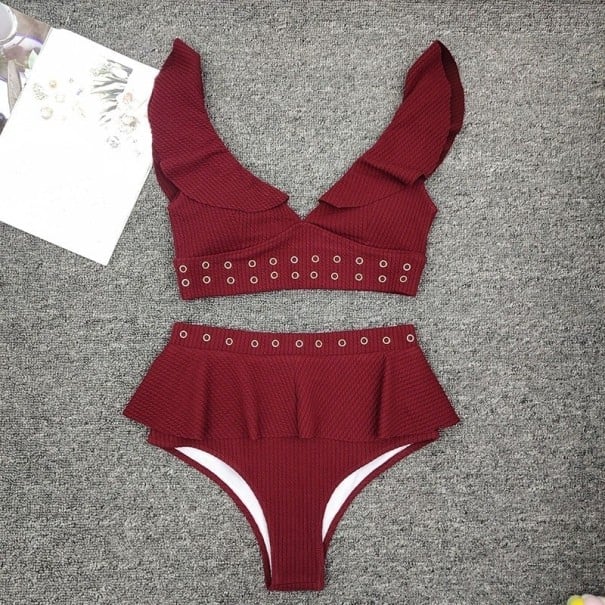Dámské bikiny P831 vínová L