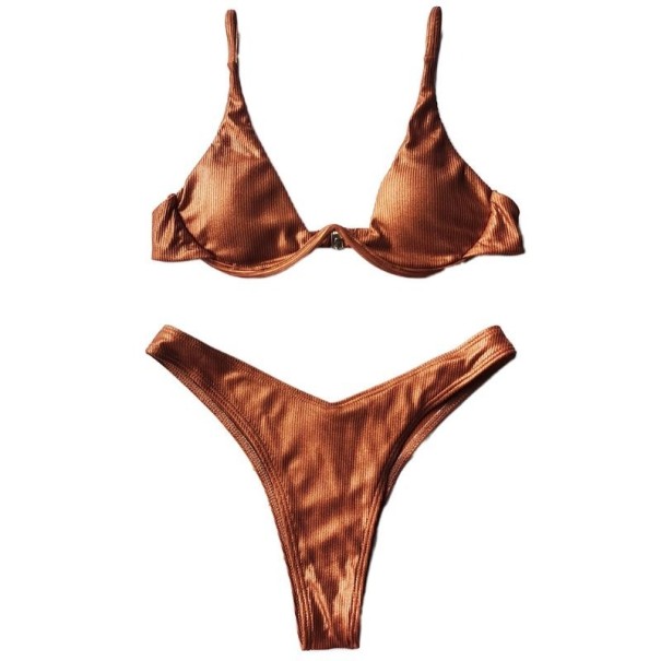 Dámské bikiny P957 hnědá S