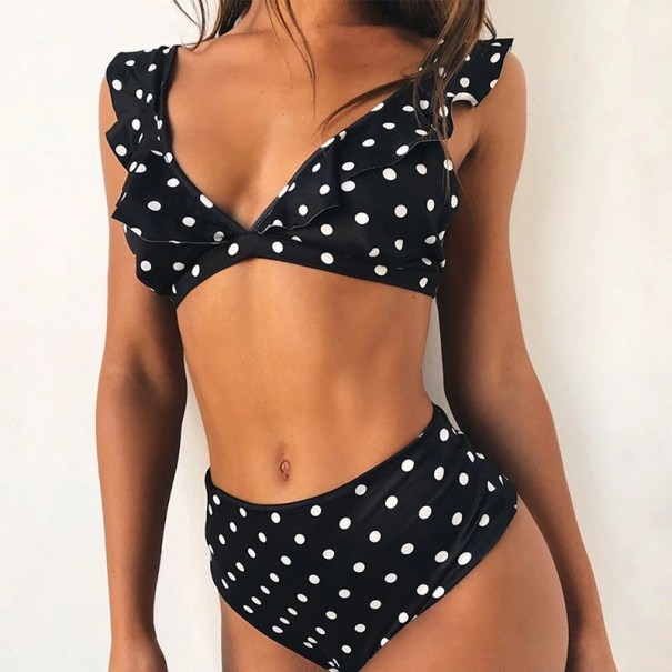 Dámské bikiny s puntíky P656 černá L