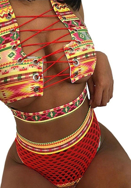 Dámské bikiny se šněrováním P449 XS 1