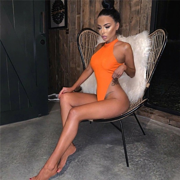Dámske body bez rukávov oranžová L