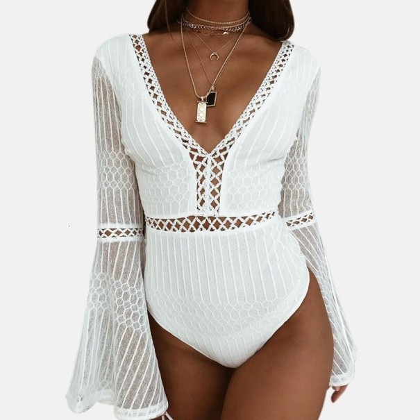Dámske body s odhaleným chrbtom B785 biela S