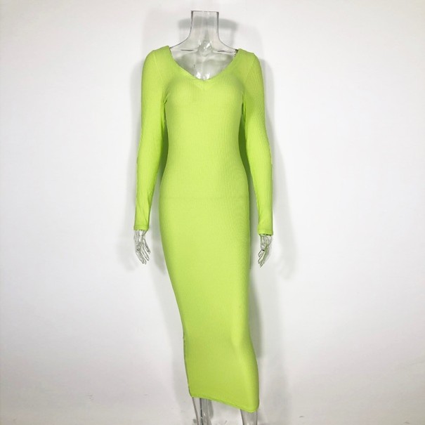 Dámské bodycon šaty neonová zelená M