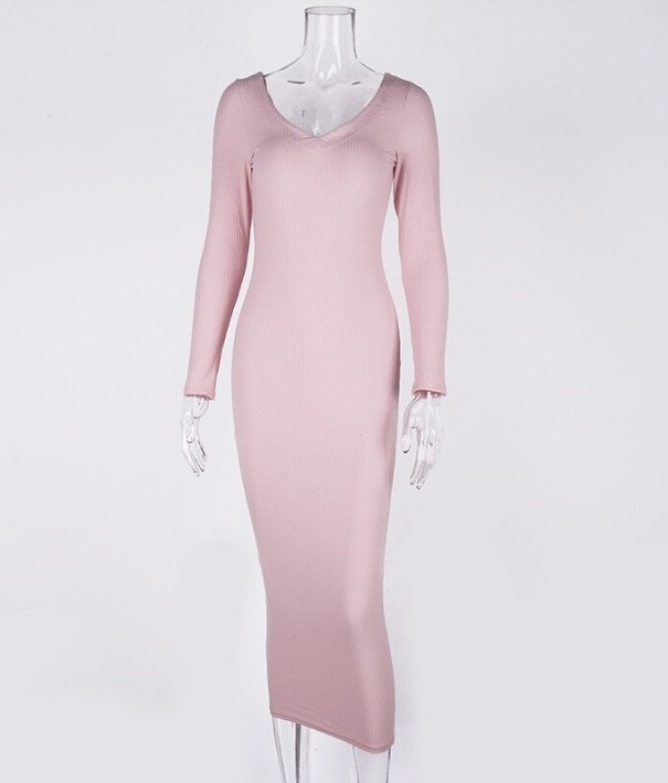 Dámske bodycon šaty svetlo ružová M