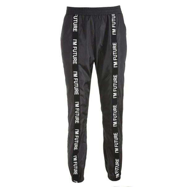 Dámské černé jogger kalhoty s nápisem L