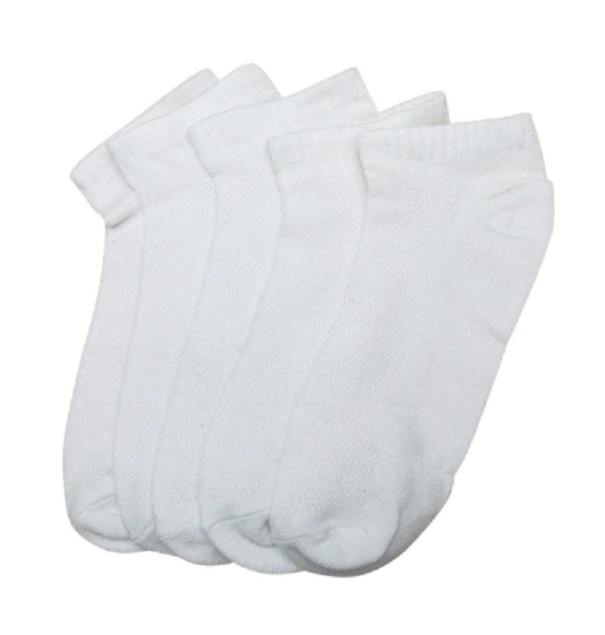 Dámske členkové ponožky - 5 párov biela
