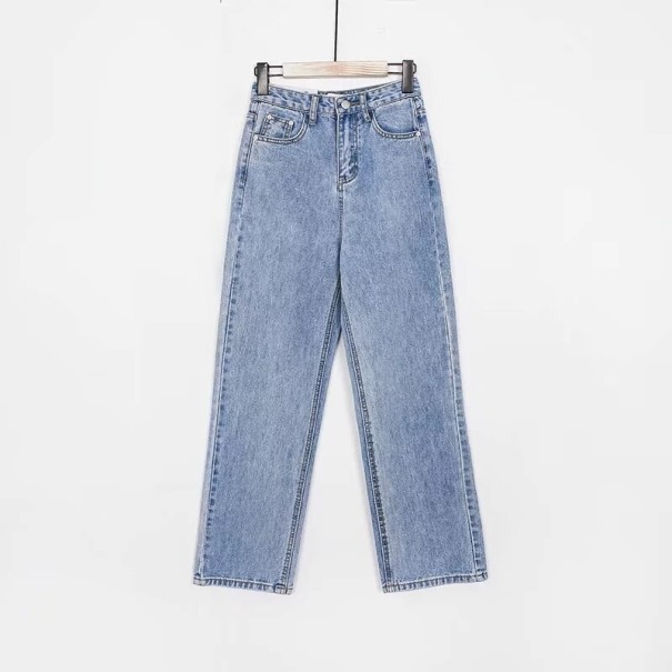 Dámske džínsy s vysokým pásom A176 svetlo modrá 25