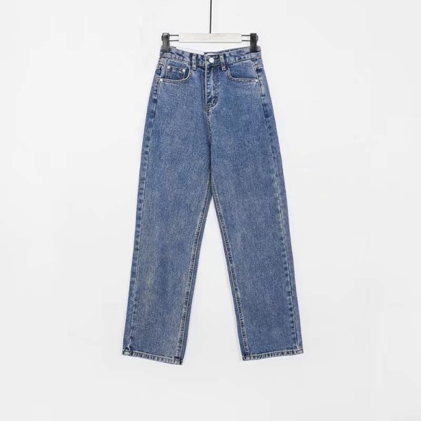 Dámske džínsy s vysokým pásom A176 tmavo modrá 30