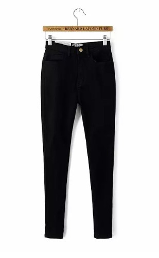 Dámske džínsy s vysokým pásom v rôznych farbách čierna XS