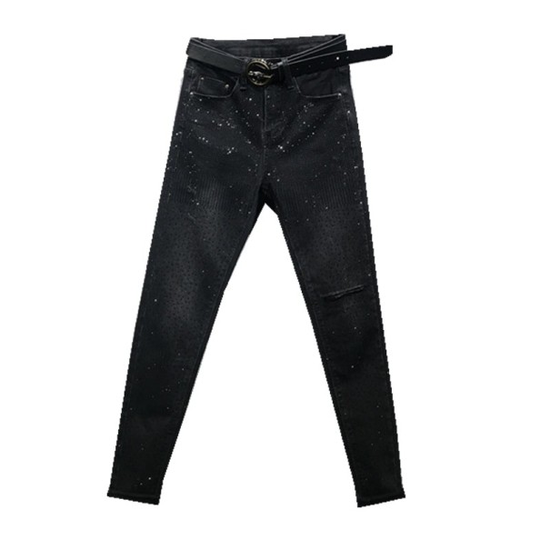 Dámské džíny s kamínky XL