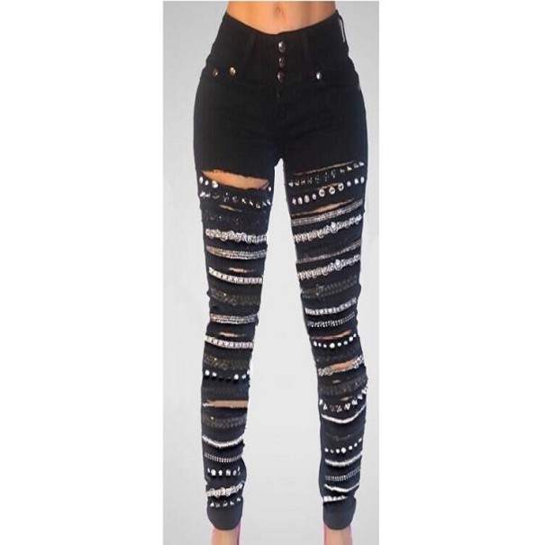 Dámské džíny s ozdobami XL