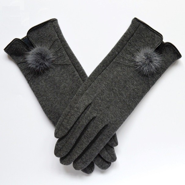 Dámske elegantné rukavice tmavo sivá