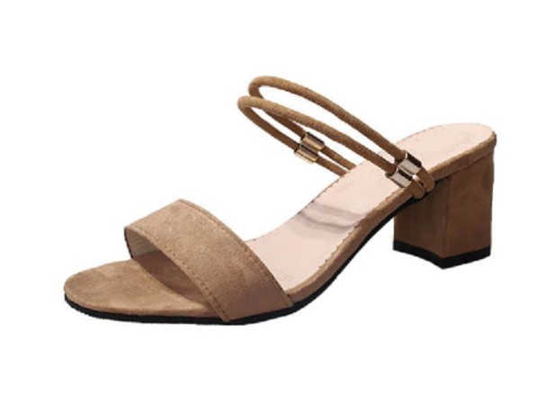 Dámské elegantní sandály na podpatku J1702 světle hnědá 36