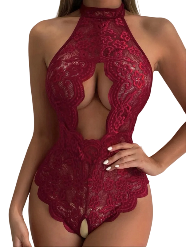 Dámske erotické body V114 červená L
