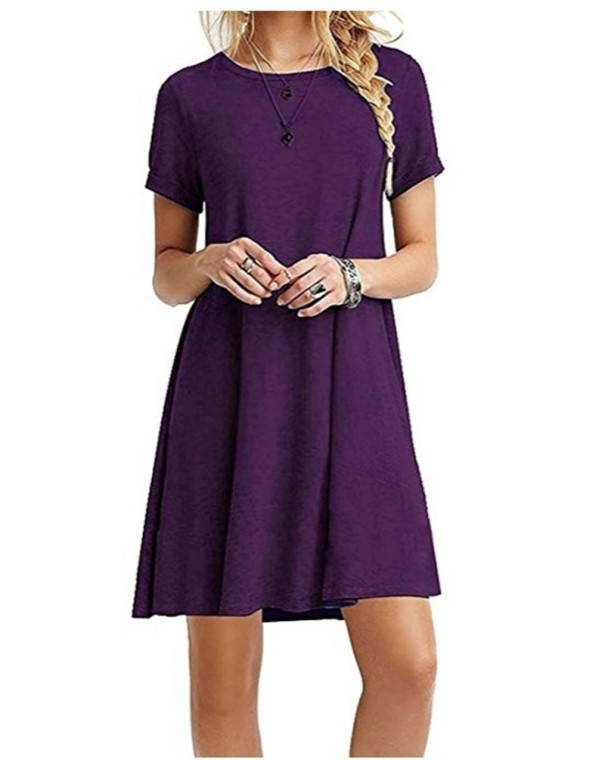 Dámské jednobarevné šaty Ava fialová M