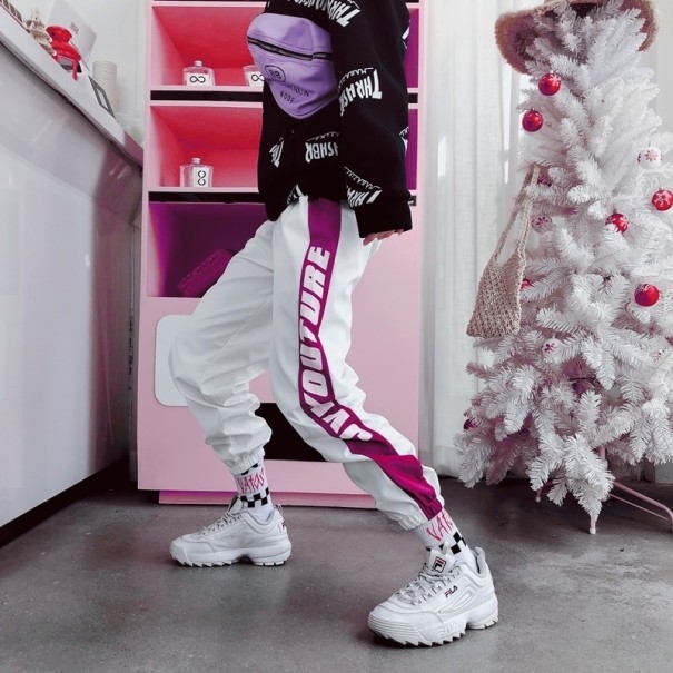 Dámské jogger kalhoty s nápisem bílá M