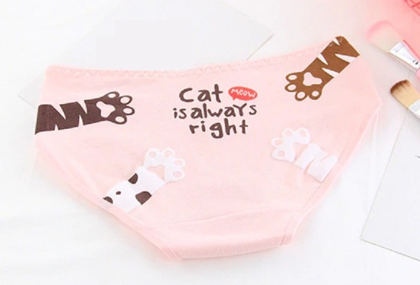 Dámské kalhotky - Kočičí tlapky světle růžová S