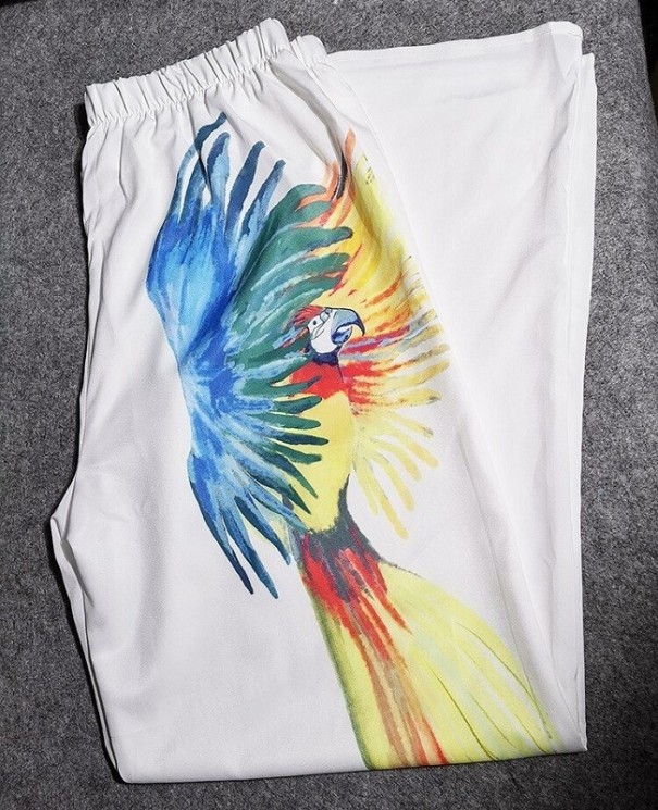 Dámské kalhoty s papouškem S