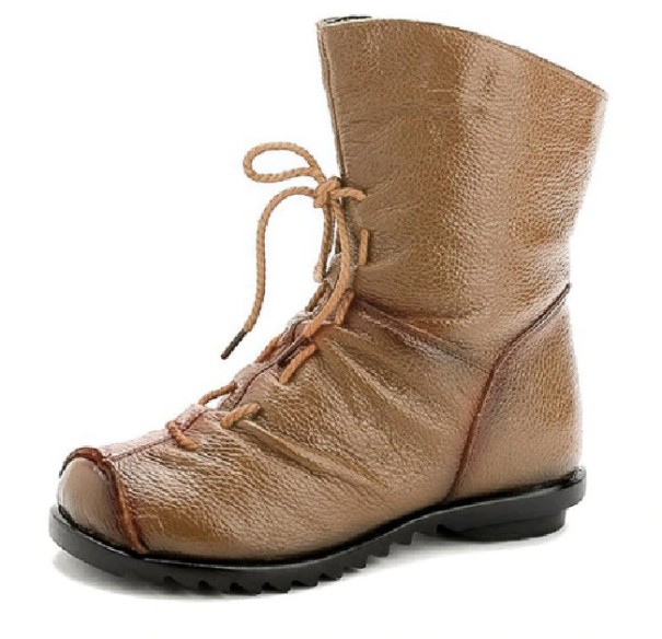 Dámské kotníkové boty z umělé kůže J2370 khaki 35