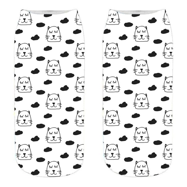 Dámské kotníkové ponožky s kočkami A665 4