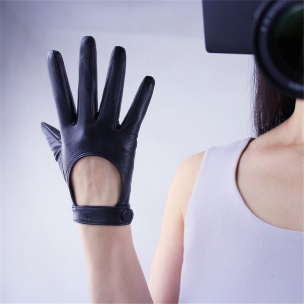 Dámské kožené rukavice A1 černá S