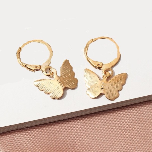 Dámské kruhové náušnice s motýlem C1093 4
