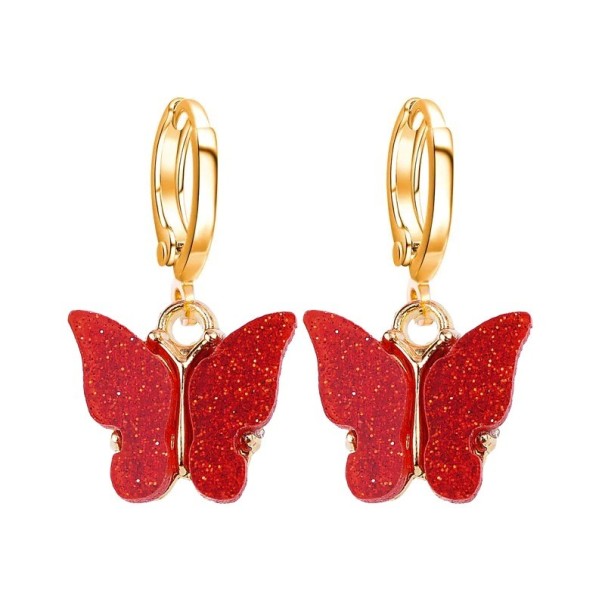 Dámske kruhové náušnice s motýľom C1097 12