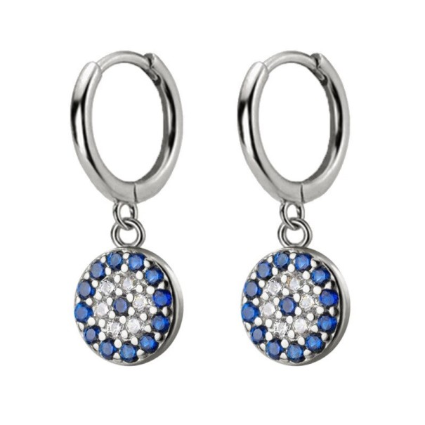 Dámské kruhové náušnice s přívěskem A1698 stříbrná 12